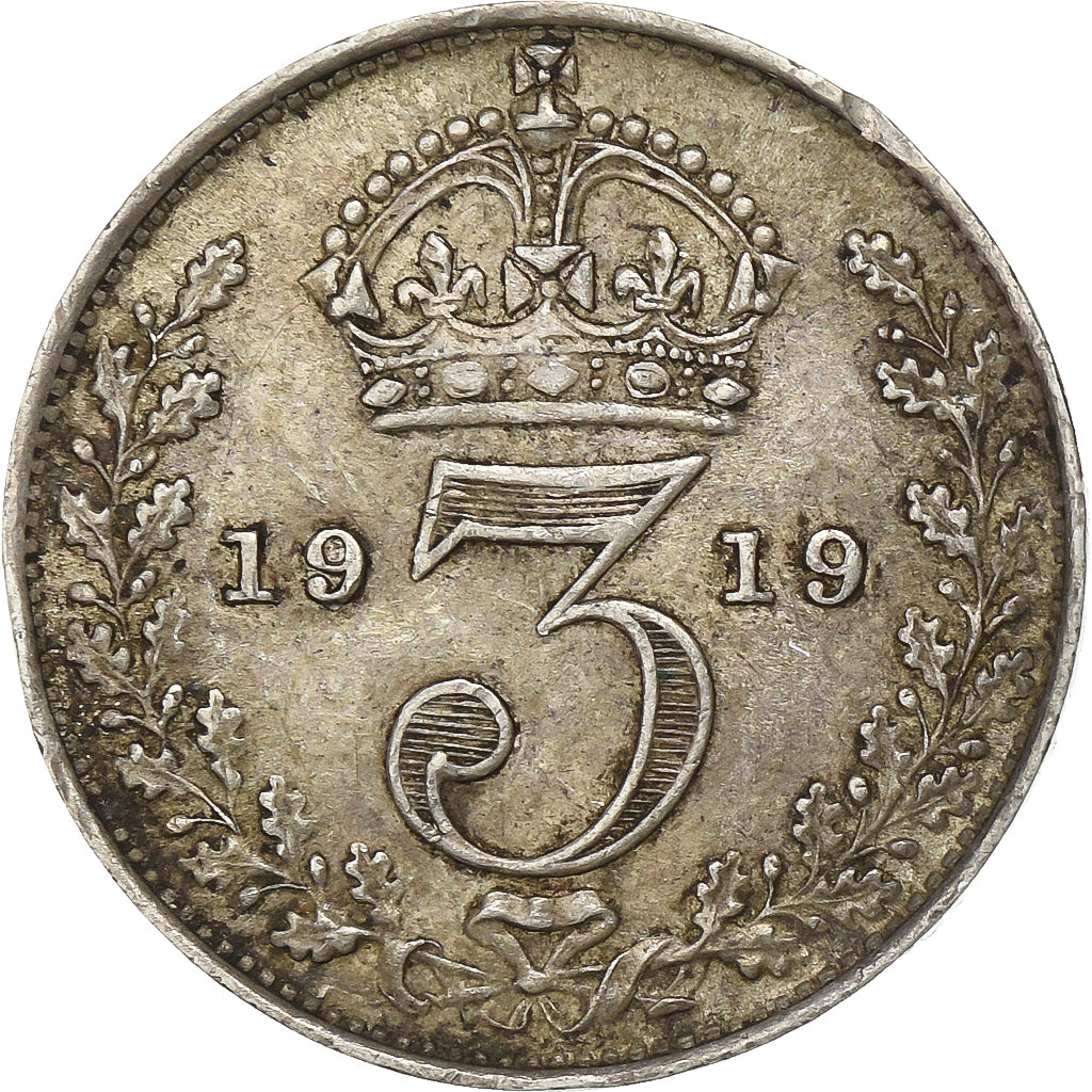 Grande-Bretagne, George V, 3 Pence, 1919, Argent, TTB+, KM:813