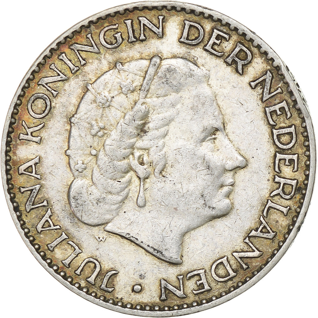 Paesi Bassi, Juliana, 1 Gulden, 1957, Argento, SPL-, KM:184