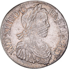 Frankrijk, Louis XIV, Ecu, Écu à la mèche longue, 1649, Bordeaux, Zilver