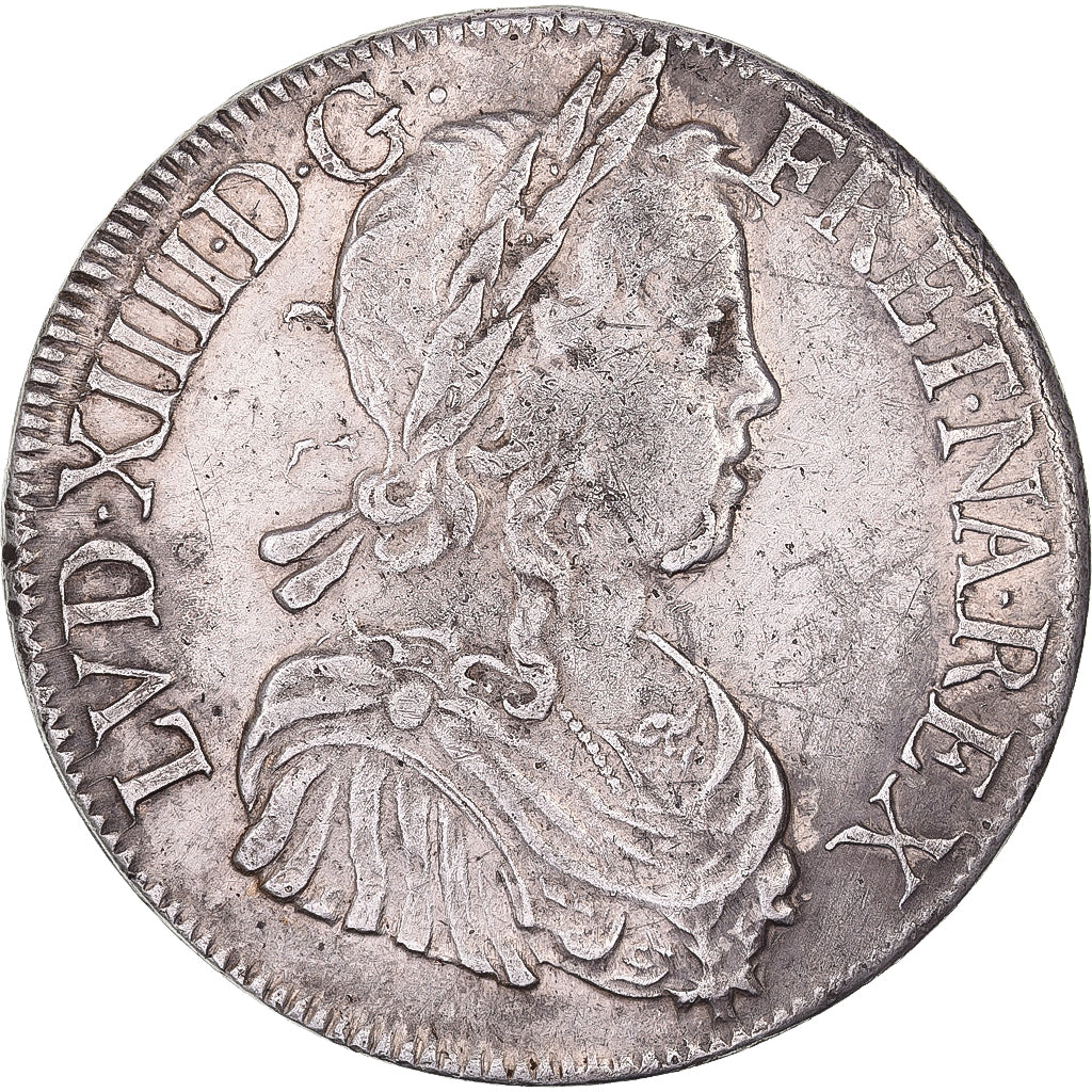 Francia, Louis XIV, Ecu, Écu à la mèche longue, 1651, Bordeaux, Argento, BB