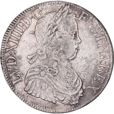 France, Louis XIV, Ecu, Écu à la mèche longue, 1651, Bordeaux, Argent, TTB