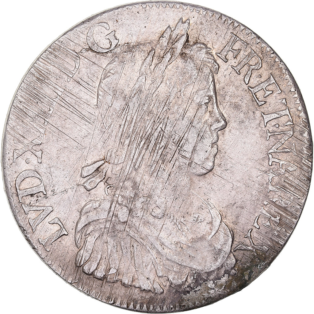 Francja, Louis XIV, Ecu, Écu à la mèche longue, 1652, Bordeaux, Srebro