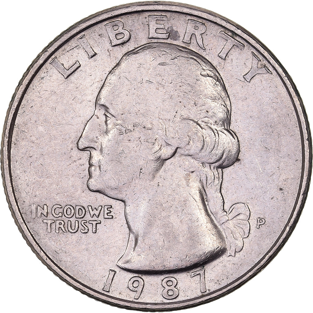 États-Unis, Quarter, Washington Quarter, 1987, U.S. Mint, Cupronickel plaqué