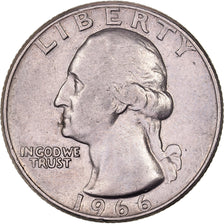 United States, Quarter, Washington Quarter, 1966, U.S. Mint, Copper-Nickel Clad