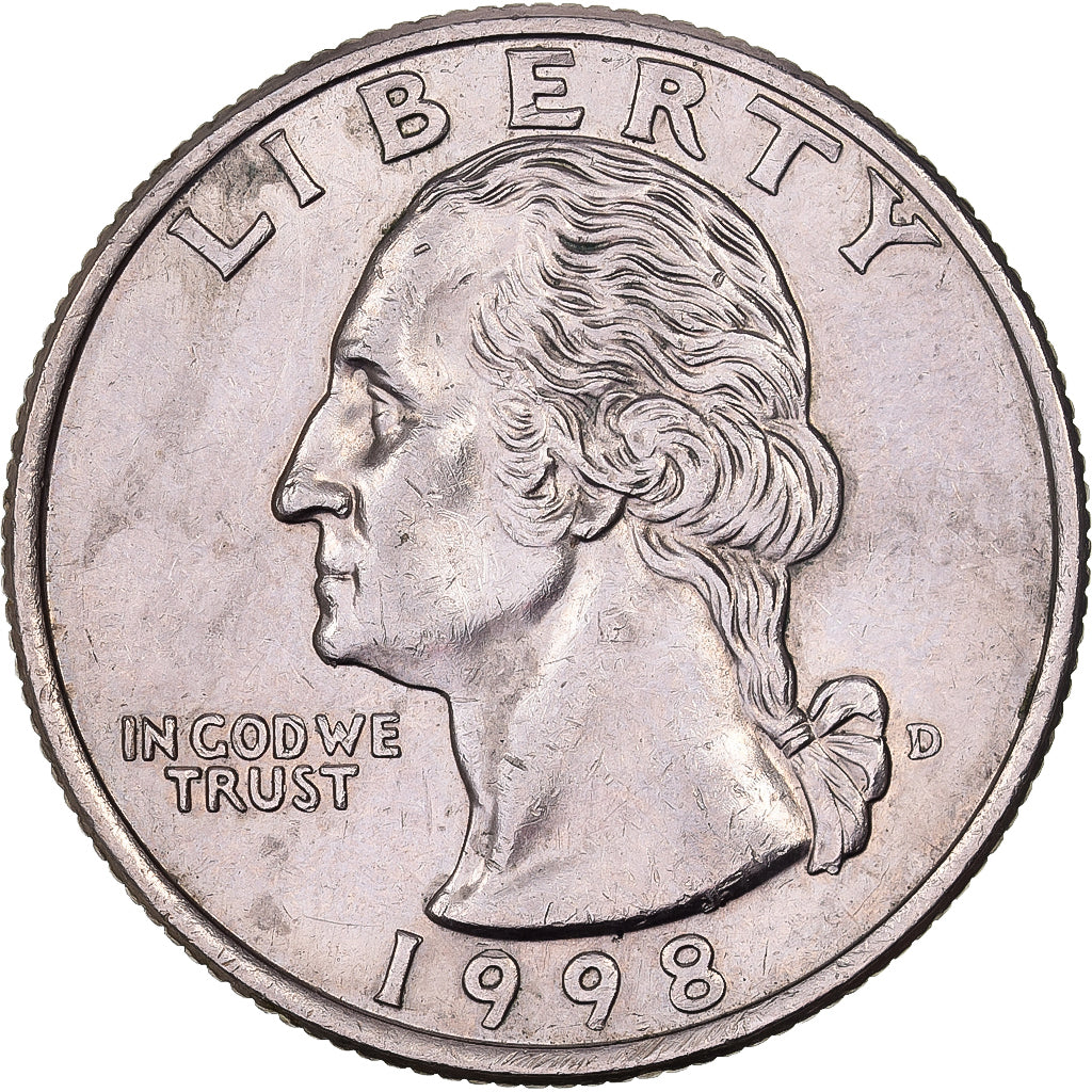 Estados Unidos da América, Quarter, Washington Quarter, 1998, U.S. Mint, Cobre