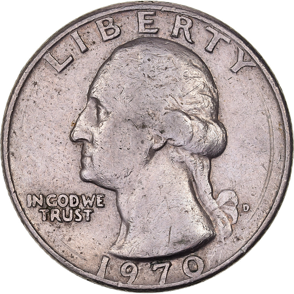 USA, Quarter, Washington Quarter, 1970, U.S. Mint, Miedź-Nikiel powlekany