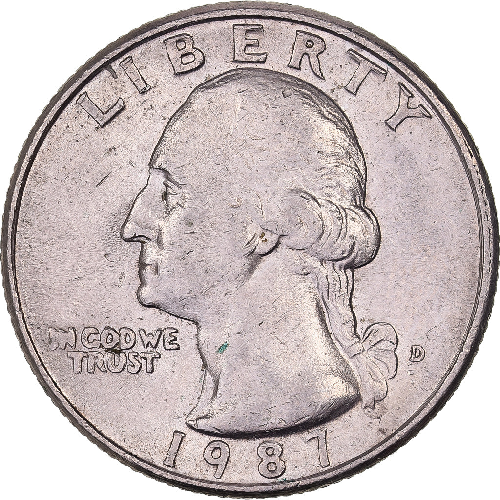 Estados Unidos da América, Quarter, Washington Quarter, 1987, U.S. Mint, Cobre