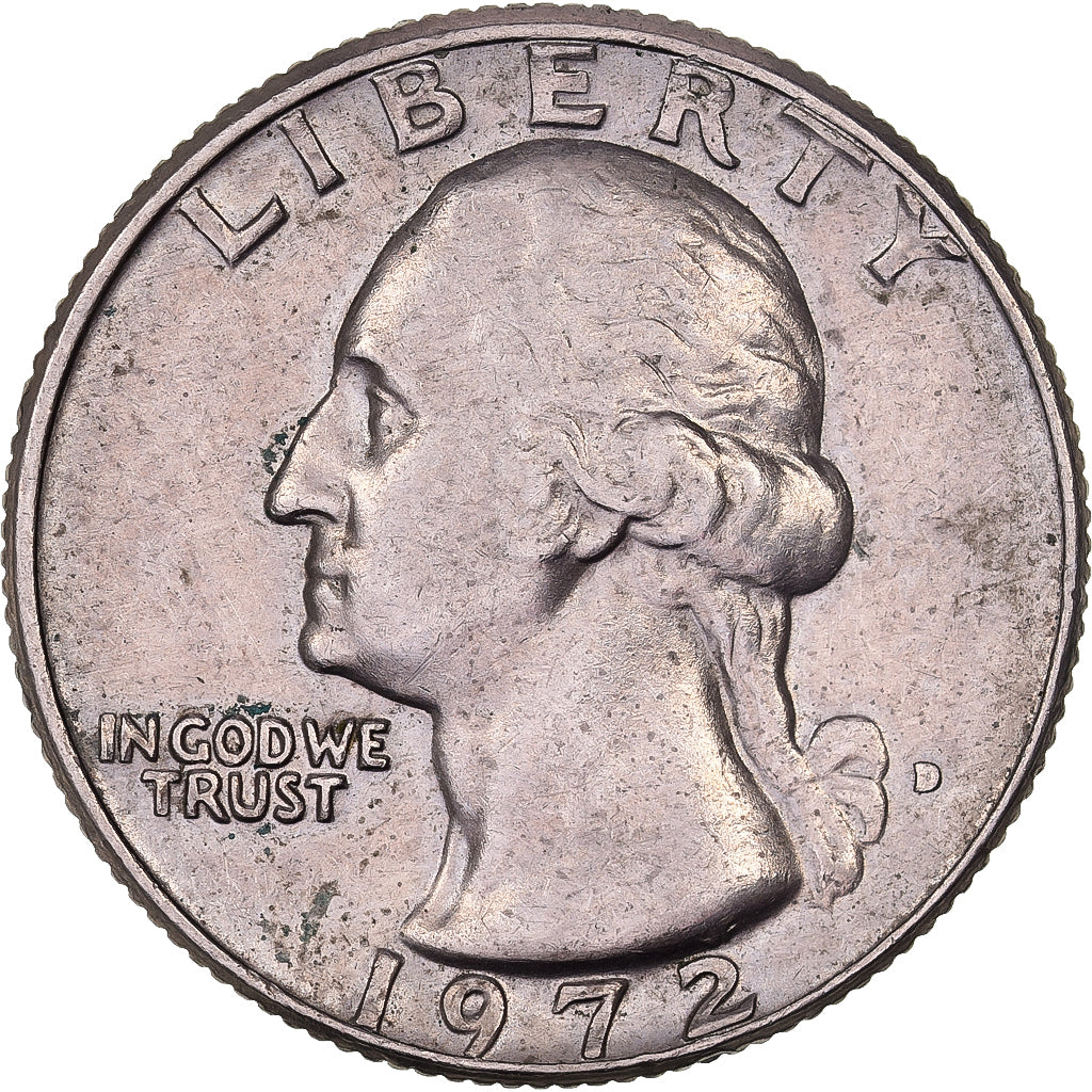 United States, Quarter, Washington Quarter, 1972, U.S. Mint, Copper-Nickel Clad