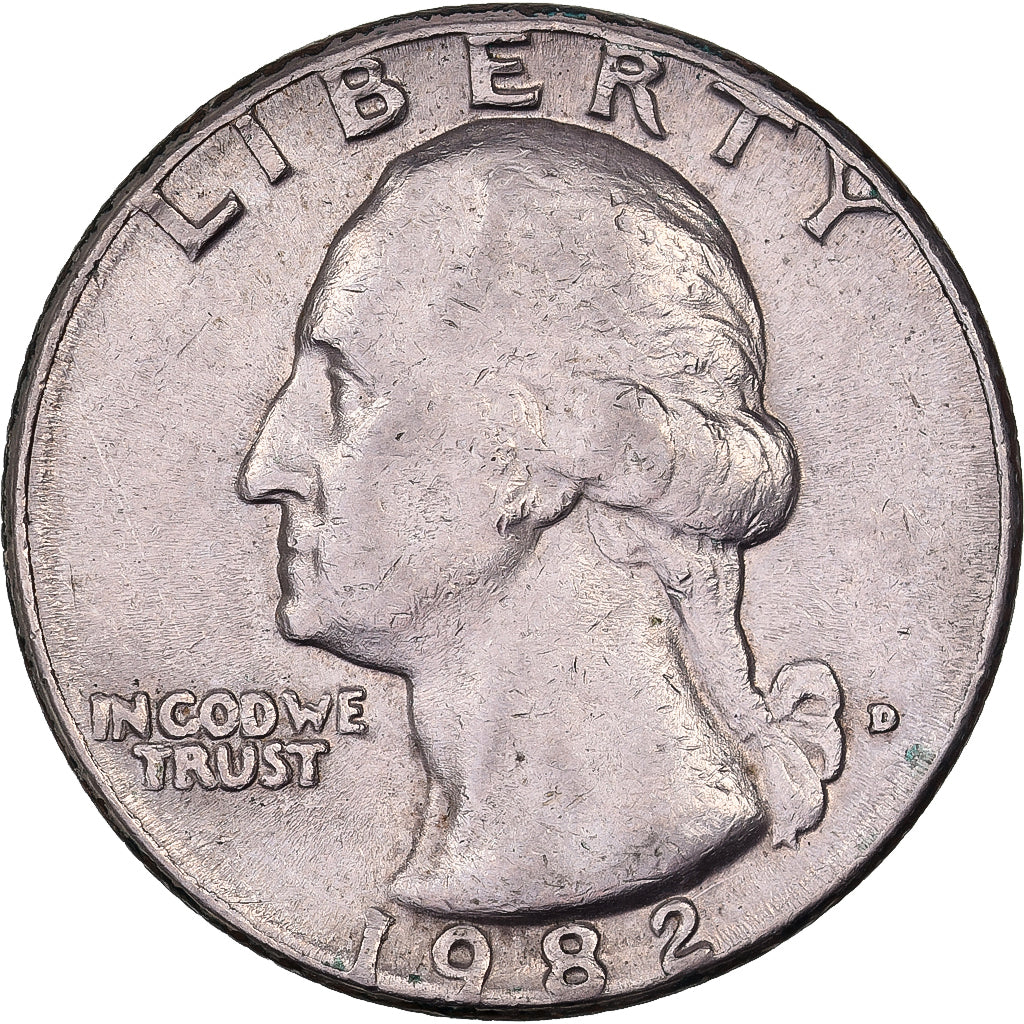Estados Unidos, Quarter, Washington Quarter, 1982, U.S. Mint, Cobre - níquel
