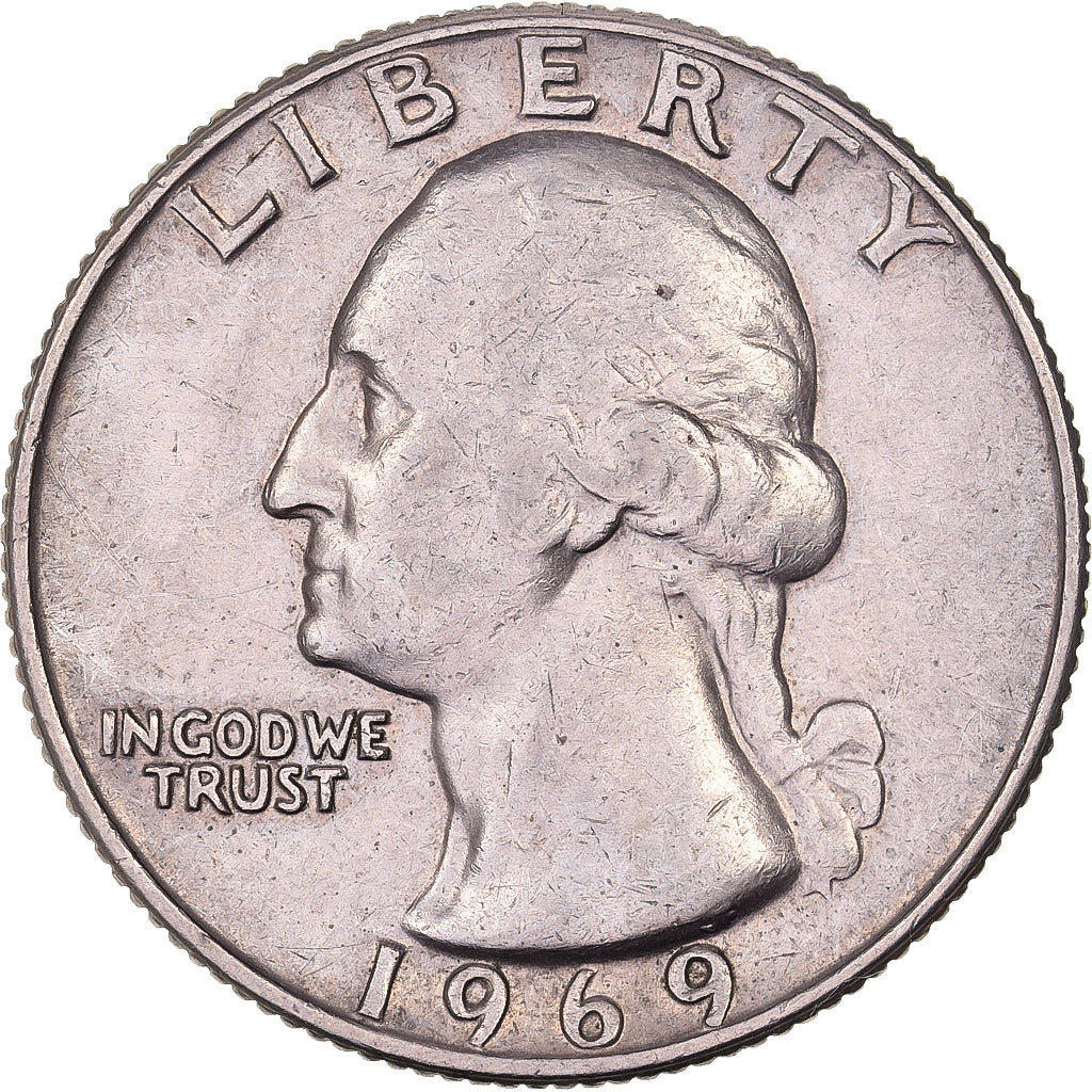 Estados Unidos da América, Quarter, Washington Quarter, 1969, U.S. Mint, Cobre