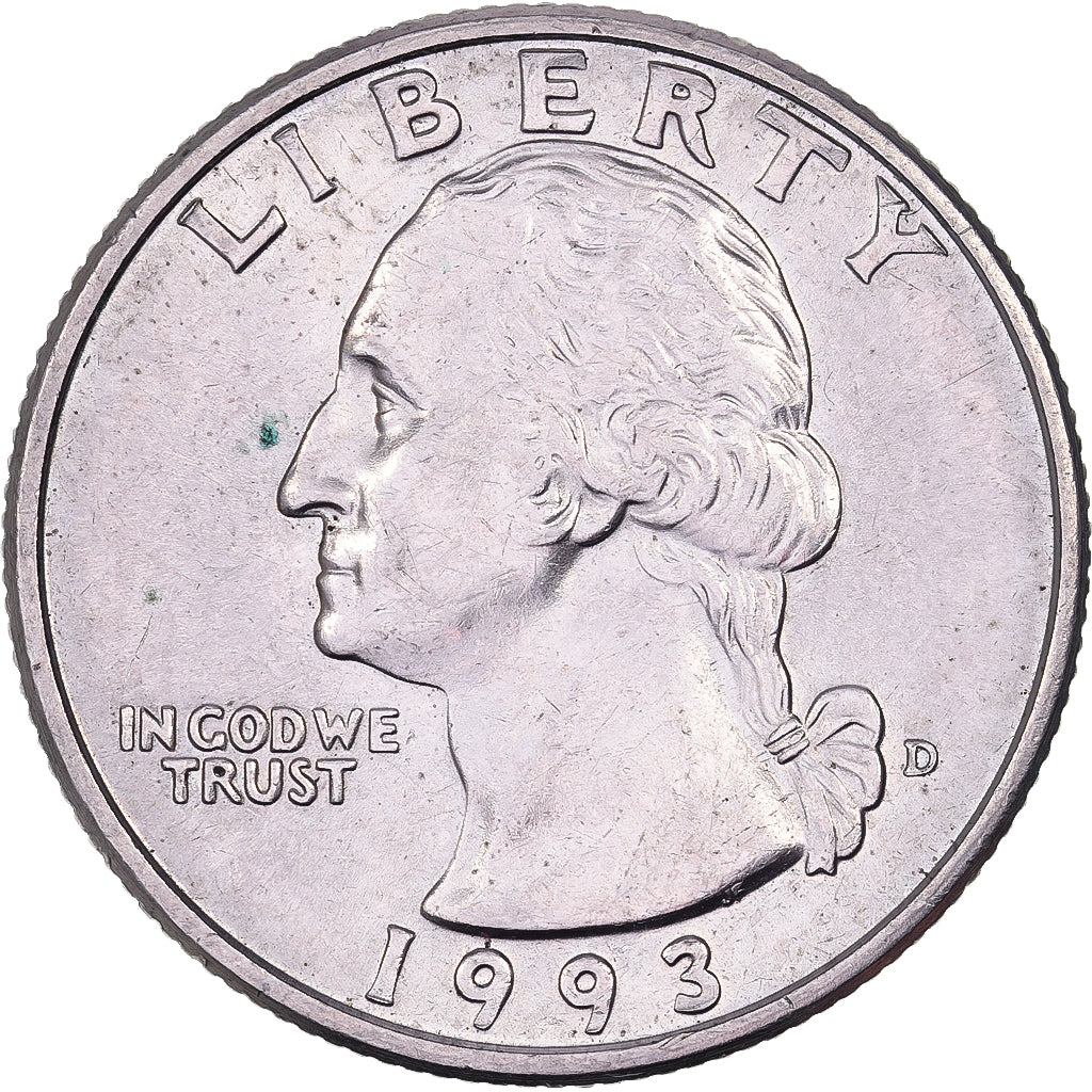 États-Unis, Quarter, Washington Quarter, 1993, U.S. Mint, Cupronickel plaqué