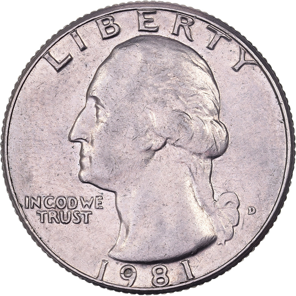 Estados Unidos, Quarter, Washington Quarter, 1981, U.S. Mint, Cobre - níquel