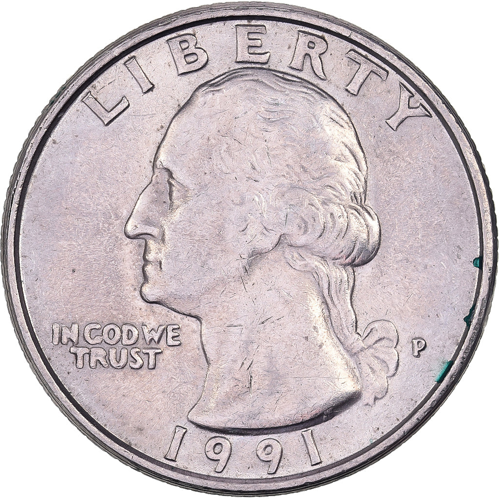 United States, Quarter, Washington Quarter, 1991, U.S. Mint, Copper-Nickel Clad