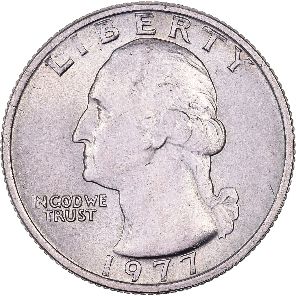 États-Unis, Quarter, Washington Quarter, 1977, U.S. Mint, Cupronickel plaqué