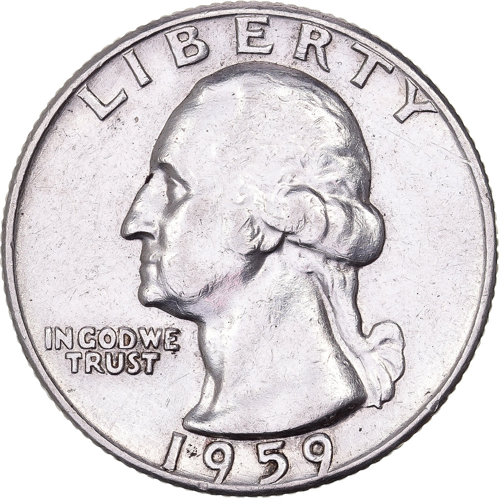 United States, Quarter, Washington Quarter, 1959, U.S. Mint, Silver, AU(50-53)
