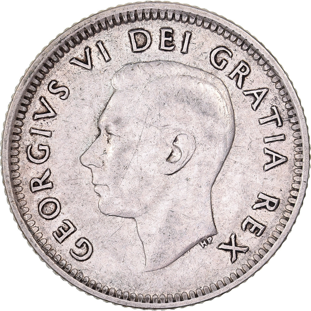 Canada, George VI, 10 Cents, 1952, Royal Canadian Mint, Argento, BB, KM:43