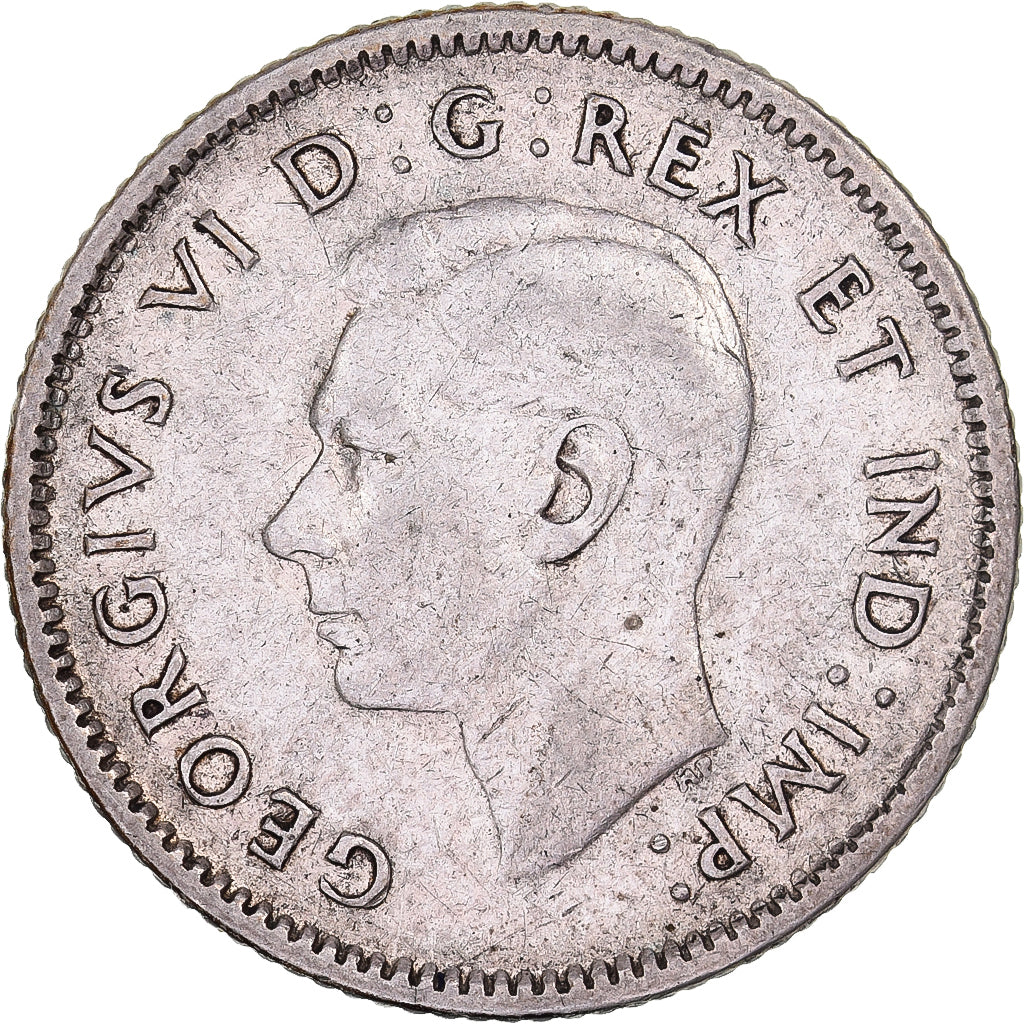 Canada, George VI, 10 Cents, 1945, Royal Canadian Mint, Silver, EF(40-45), KM:34