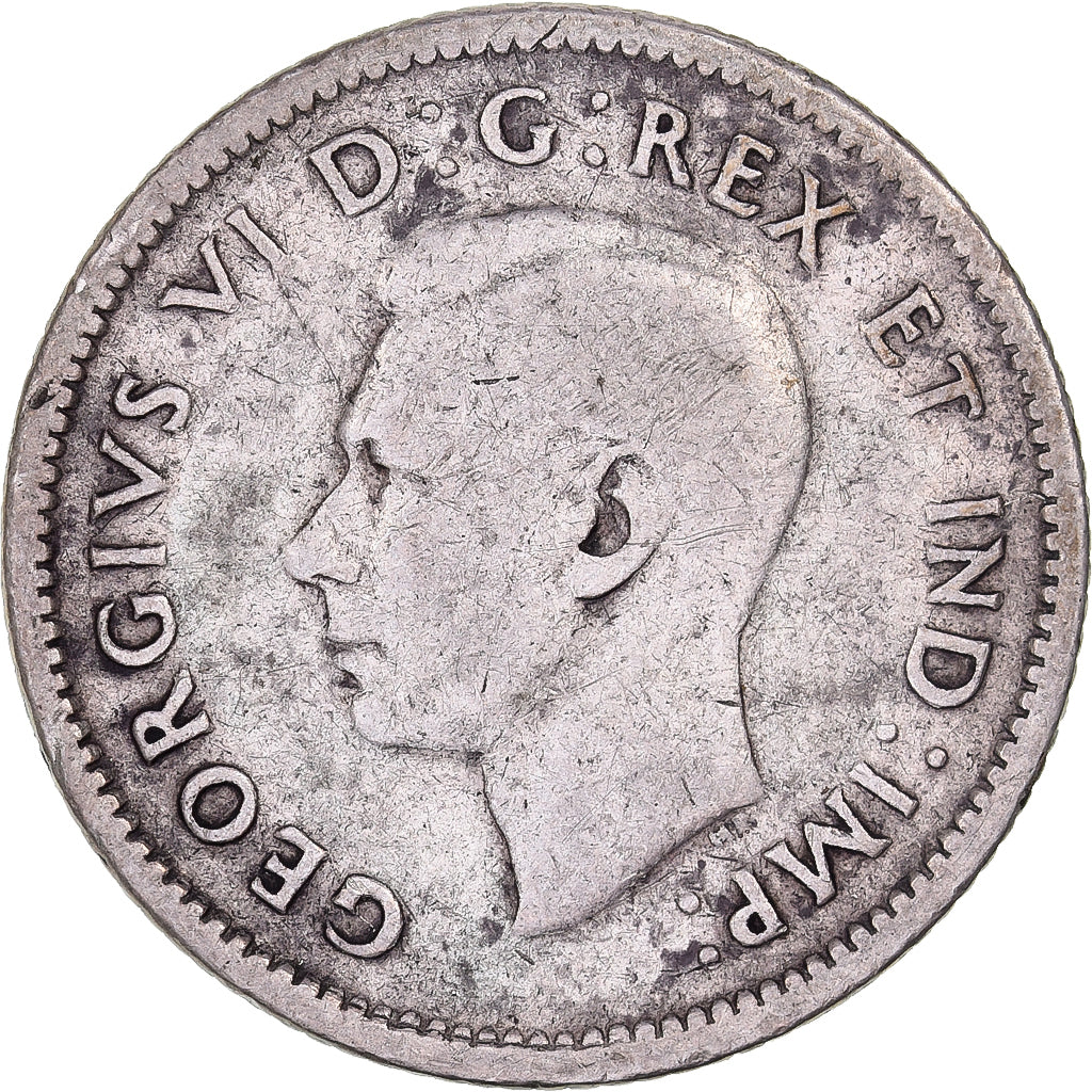 Canada, George VI, 10 Cents, 1944, Royal Canadian Mint, Argento, MB, KM:34