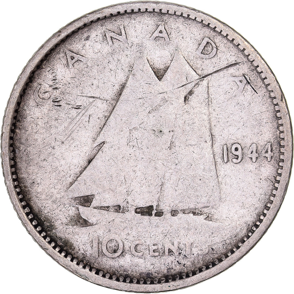 Canada, George VI, 10 Cents, 1944, Royal Canadian Mint, Argento, MB, KM:34