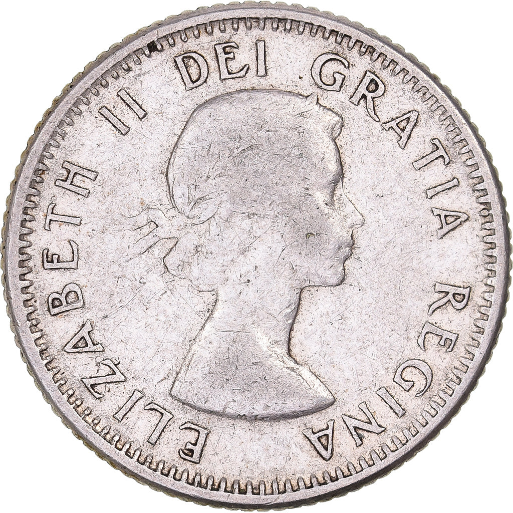 Canada, Elizabeth II, 10 Cents, 1958, Royal Canadian Mint, Argento, MB+, KM:51