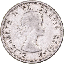 Canada, Elizabeth II, 10 Cents, 1958, Royal Canadian Mint, Silver, VF(30-35)