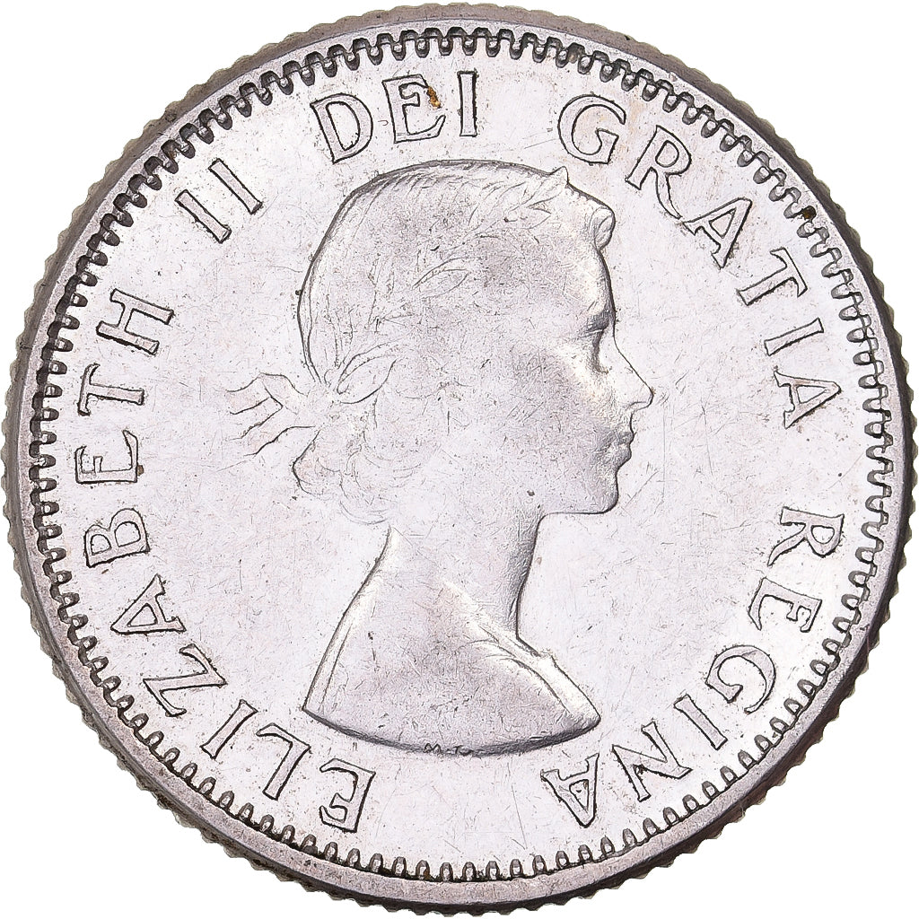 Canadá, Elizabeth II, 10 Cents, 1956, Royal Canadian Mint, Prata, AU(50-53)