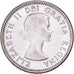 Canadá, Elizabeth II, 10 Cents, 1956, Royal Canadian Mint, Prata, AU(50-53)