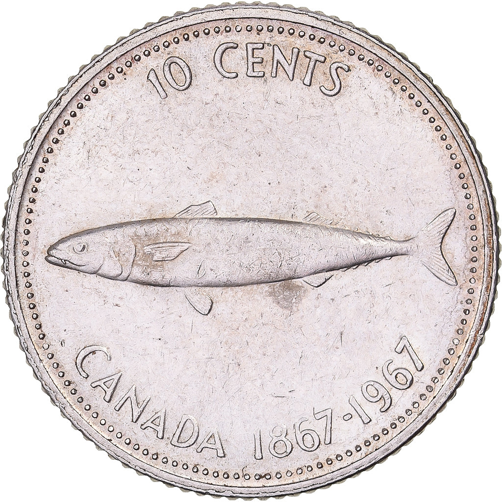 Canada, Elizabeth II, 10 Cents, 1867-1967, Royal Canadian Mint, Argento, SPL-