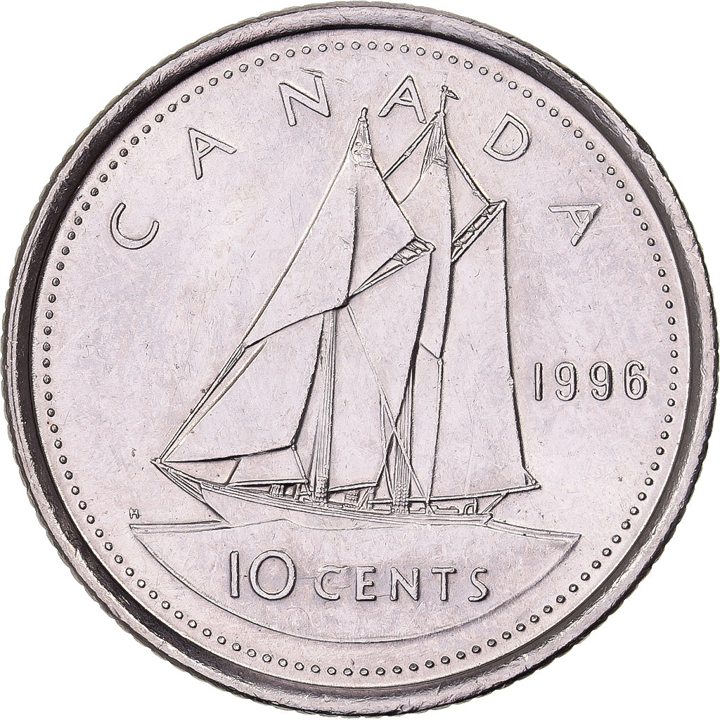 Canada, Elizabeth II, 10 Cents, 1996, Royal Canadian Mint, Nickel, AU(50-53)