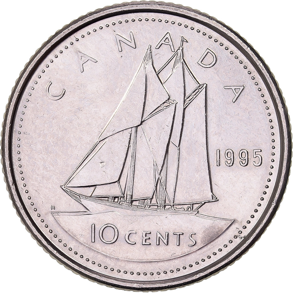 Canada, Élisabeth II, 10 Cents, 1995, Royal Canadian Mint, Nickel, TTB+, KM:183