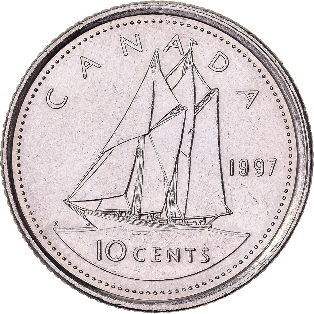 Canadá, Elizabeth II, 10 Cents, 1997, Royal Canadian Mint, Níquel, AU(50-53)