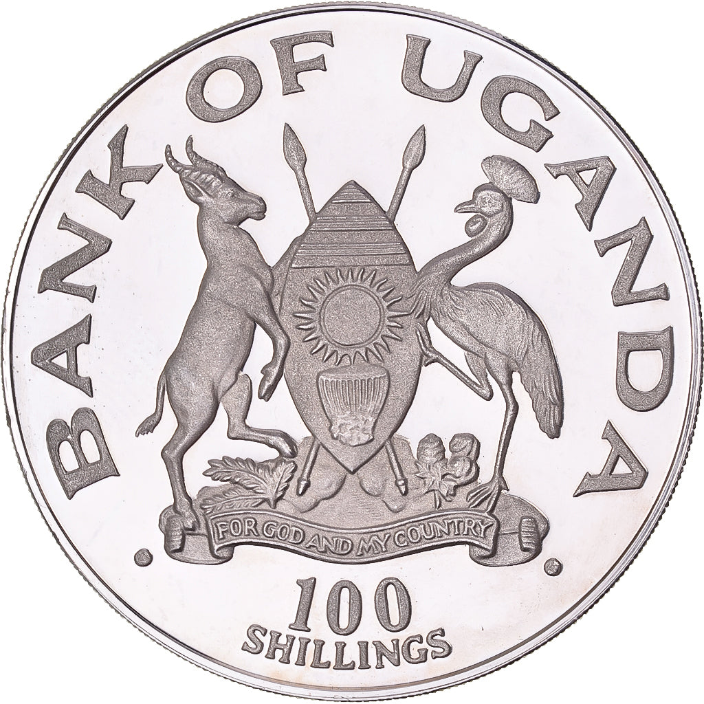 Uganda, 100 Shillings, 1981, PP, Silber, STGL, KM:22