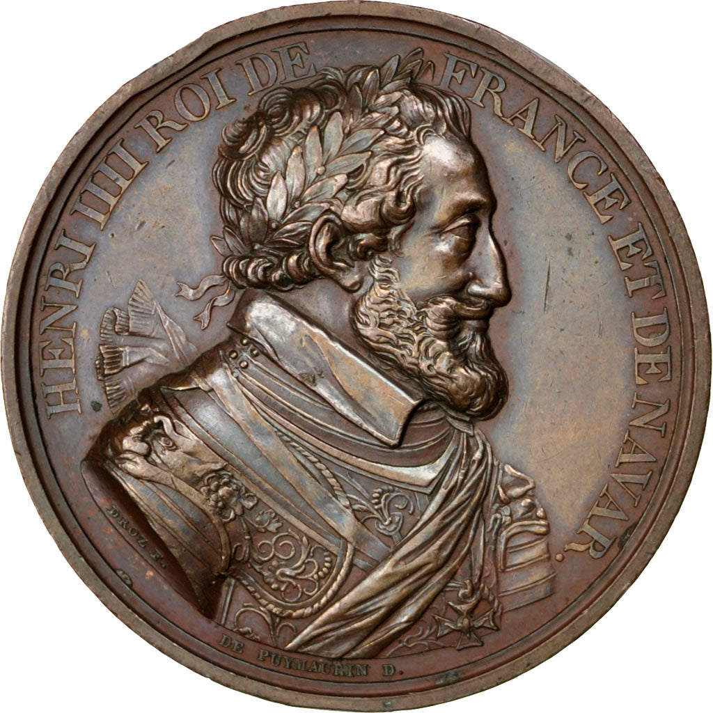 Francja, medal, Ludwik XVIII, Brązowy, Andrieu, AU(50-53)