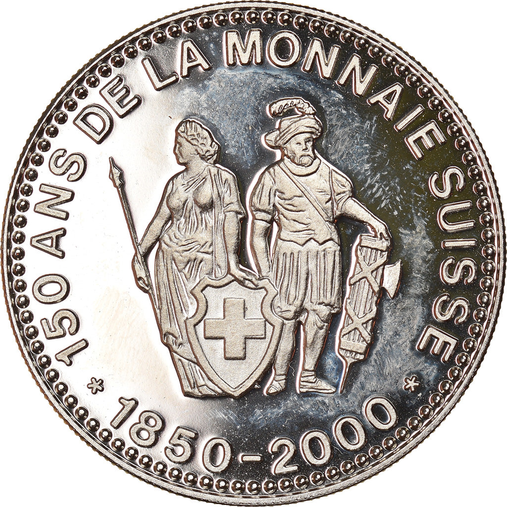 Switzerland, Medal, 150 Ans de la Monnaie Suisse, 10 FRANCS, 2000, MS(64)