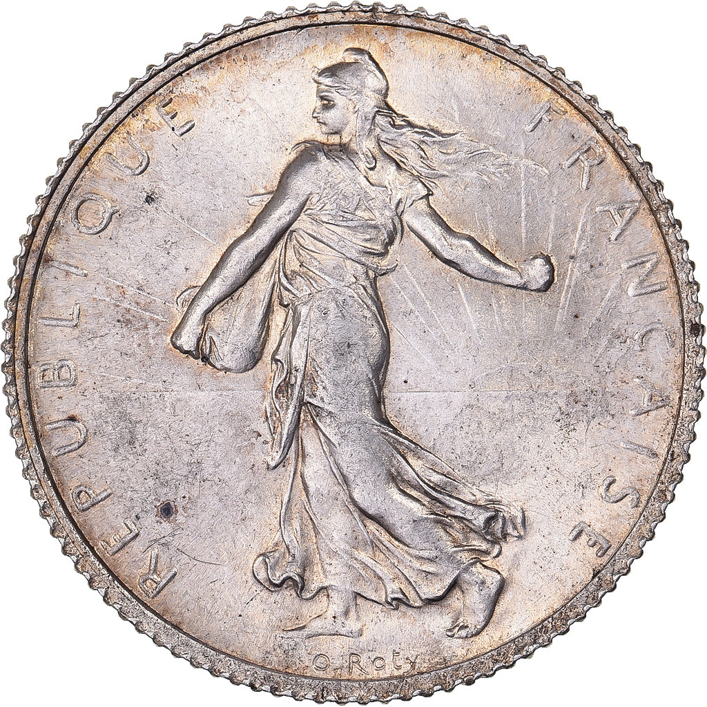 Francja, Franc, Semeuse, 1919, Paris, Srebro, MS(60-62), Gadoury:467, KM:844.1