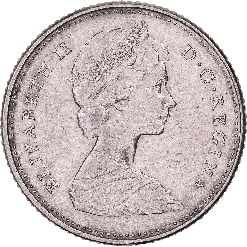 Canada, Elizabeth II, 10 Cents, 1971, Royal Canadian Mint, Nickel, ZF+, KM:77.1