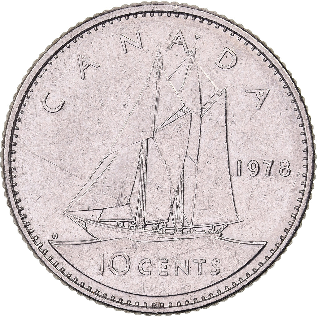 Canadá, Elizabeth II, 10 Cents, 1978, Royal Canadian Mint, Níquel, MBC+
