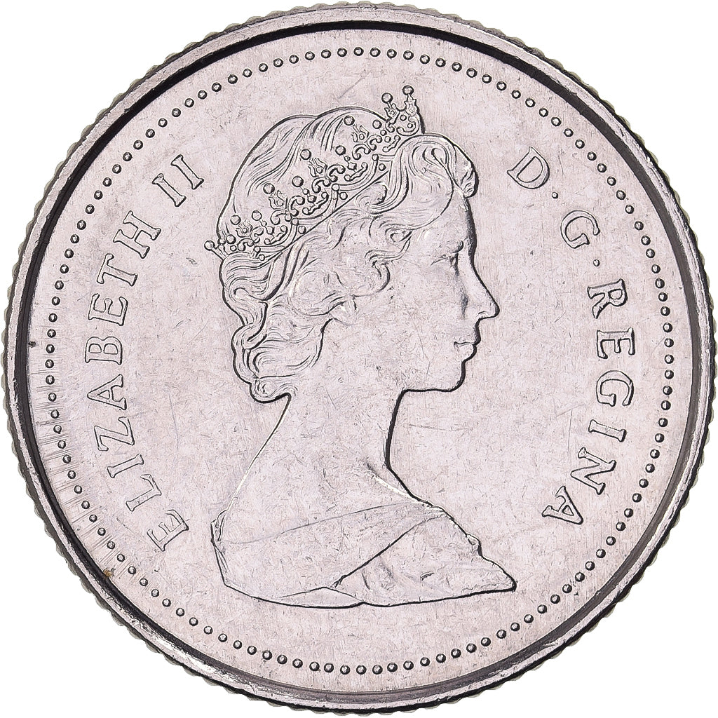 Canada, Elizabeth II, 10 Cents, 1988, Royal Canadian Mint, Nickel, ZF+, KM:77.2