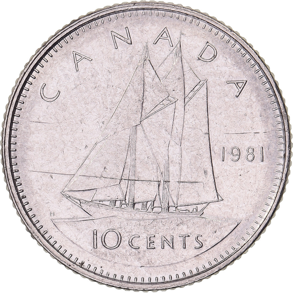 Canadá, Elizabeth II, 10 Cents, 1981, Royal Canadian Mint, Níquel, AU(50-53)