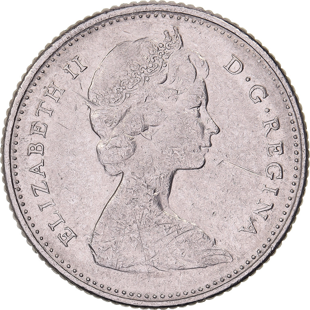 Canada, Elizabeth II, 10 Cents, 1969, Royal Canadian Mint, Nickel, ZF+, KM:73