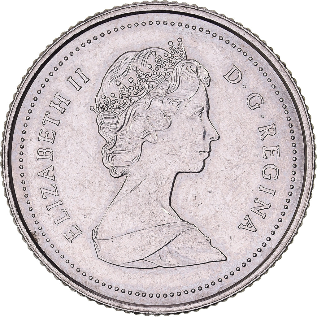 Canada, Elizabeth II, 10 Cents, 1985, Royal Canadian Mint, Nickel, ZF+, KM:77.2