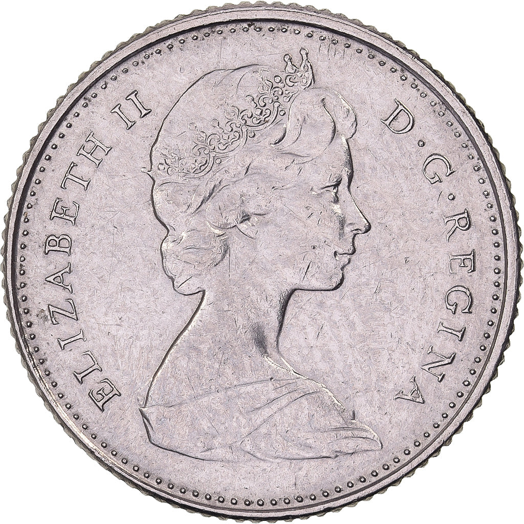 Canadá, Elizabeth II, 10 Cents, 1974, Royal Canadian Mint, Níquel, MBC+