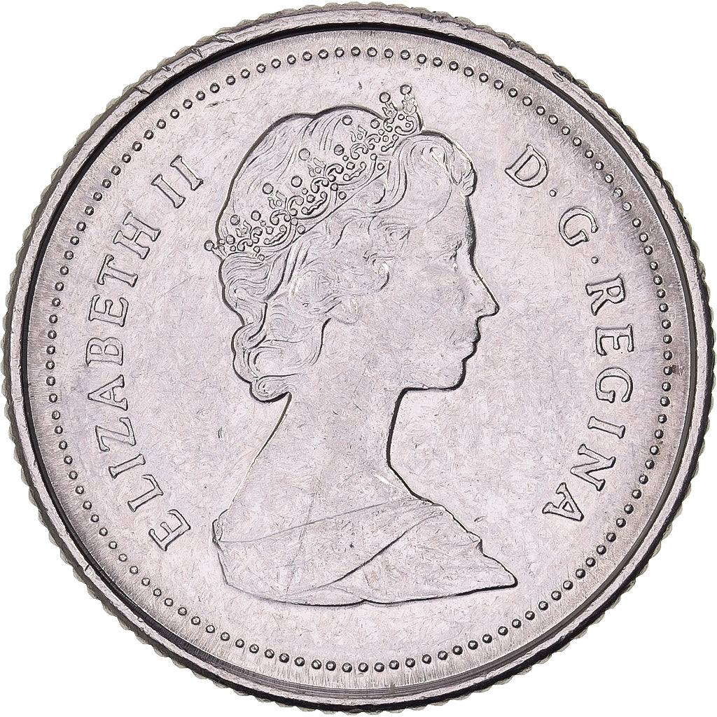 Canadá, Elizabeth II, 10 Cents, 1989, Royal Canadian Mint, Níquel, MBC+
