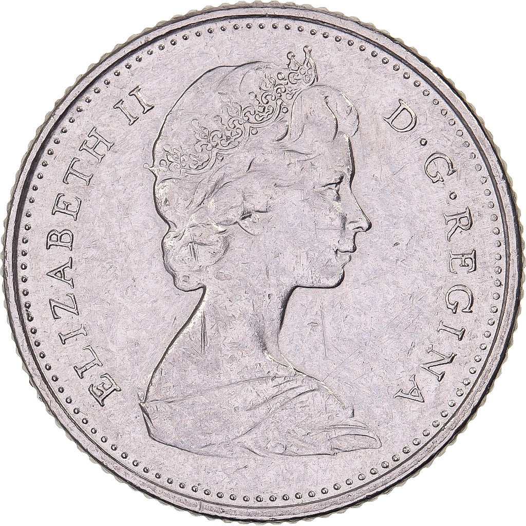 Canadá, Elizabeth II, 10 Cents, 1975, Royal Canadian Mint, Níquel, MBC+