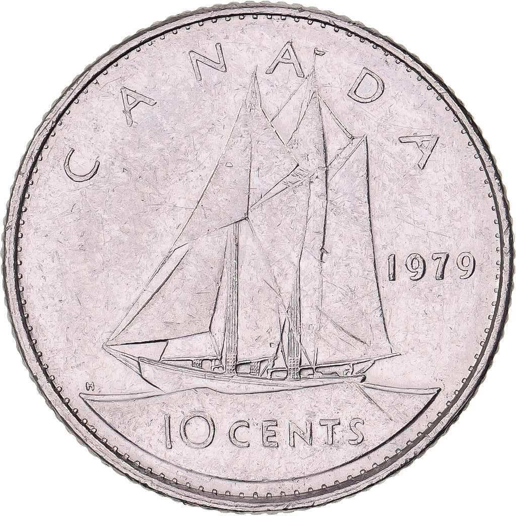 Canada, Elizabeth II, 10 Cents, 1979, Royal Canadian Mint, Nickel, AU(50-53)