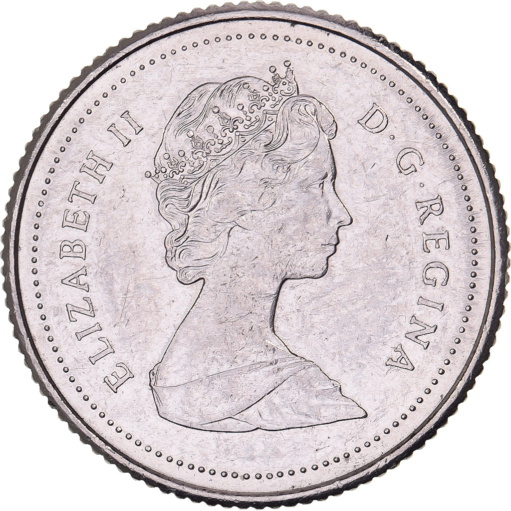 Canadá, Elizabeth II, 10 Cents, 1984, Royal Canadian Mint, Níquel, MBC+