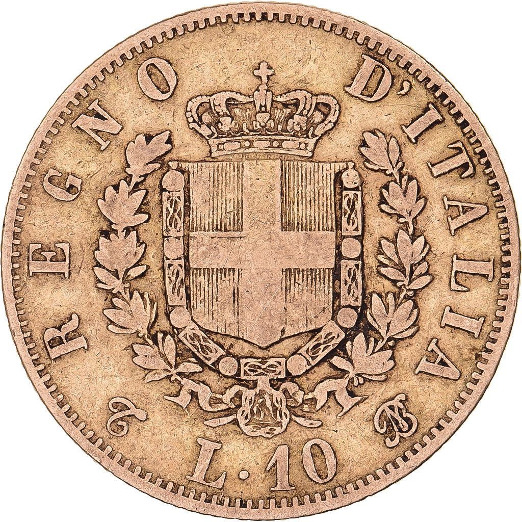 Italy, Vittorio Emanuele II, 10 Lire, 1863, Torino, Gold, VF(30-35), KM:9.2