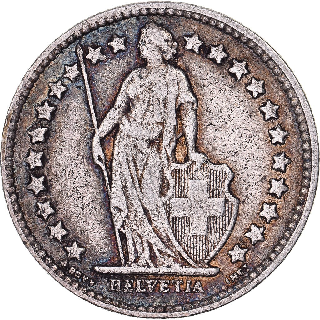 Switzerland, 1/2 Franc, 1908, Bern, Silver, VF(30-35), KM:23