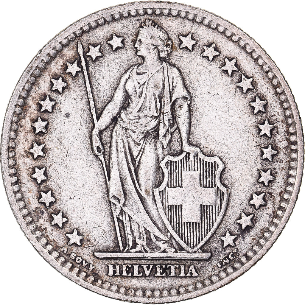 Switzerland, 2 Francs, 1943, Bern, Silver, EF(40-45), KM:21