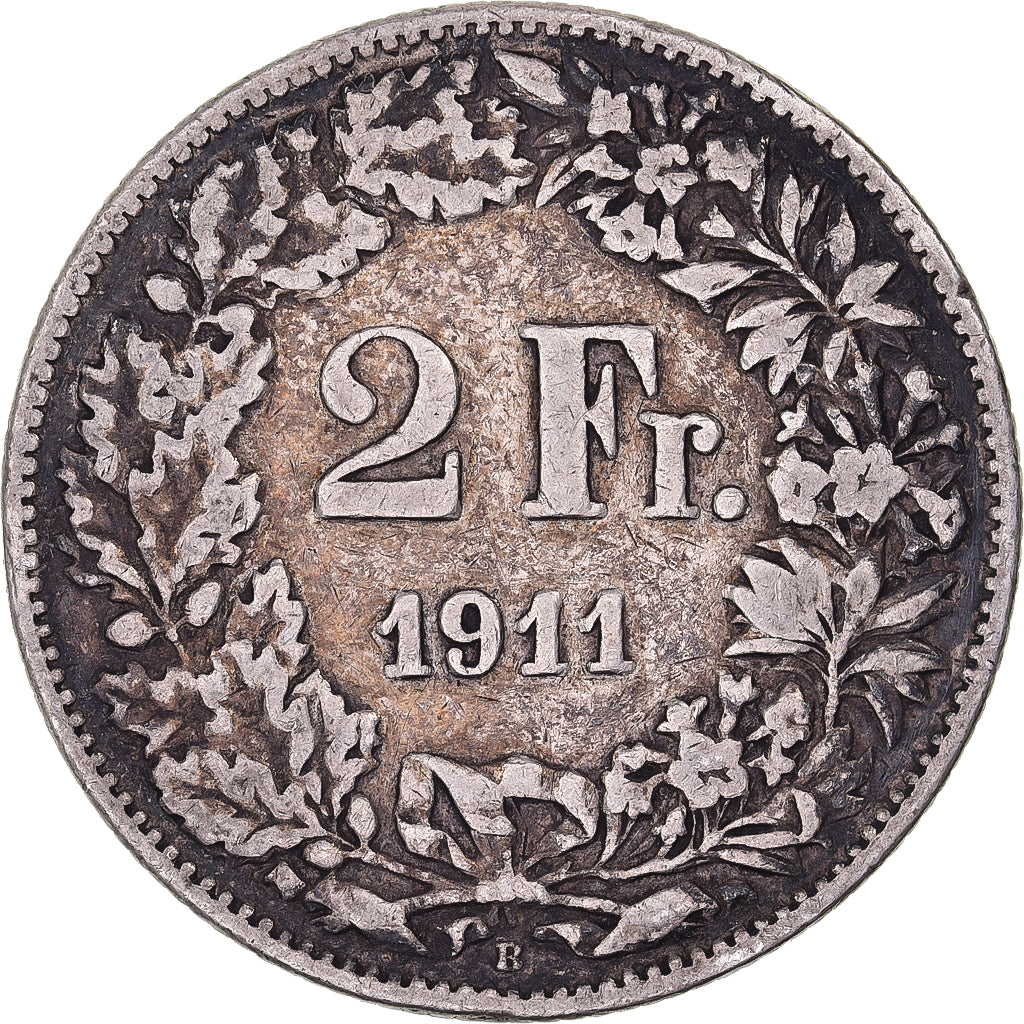 Switzerland, 2 Francs, 1911, Bern, Silver, VF(30-35), KM:21